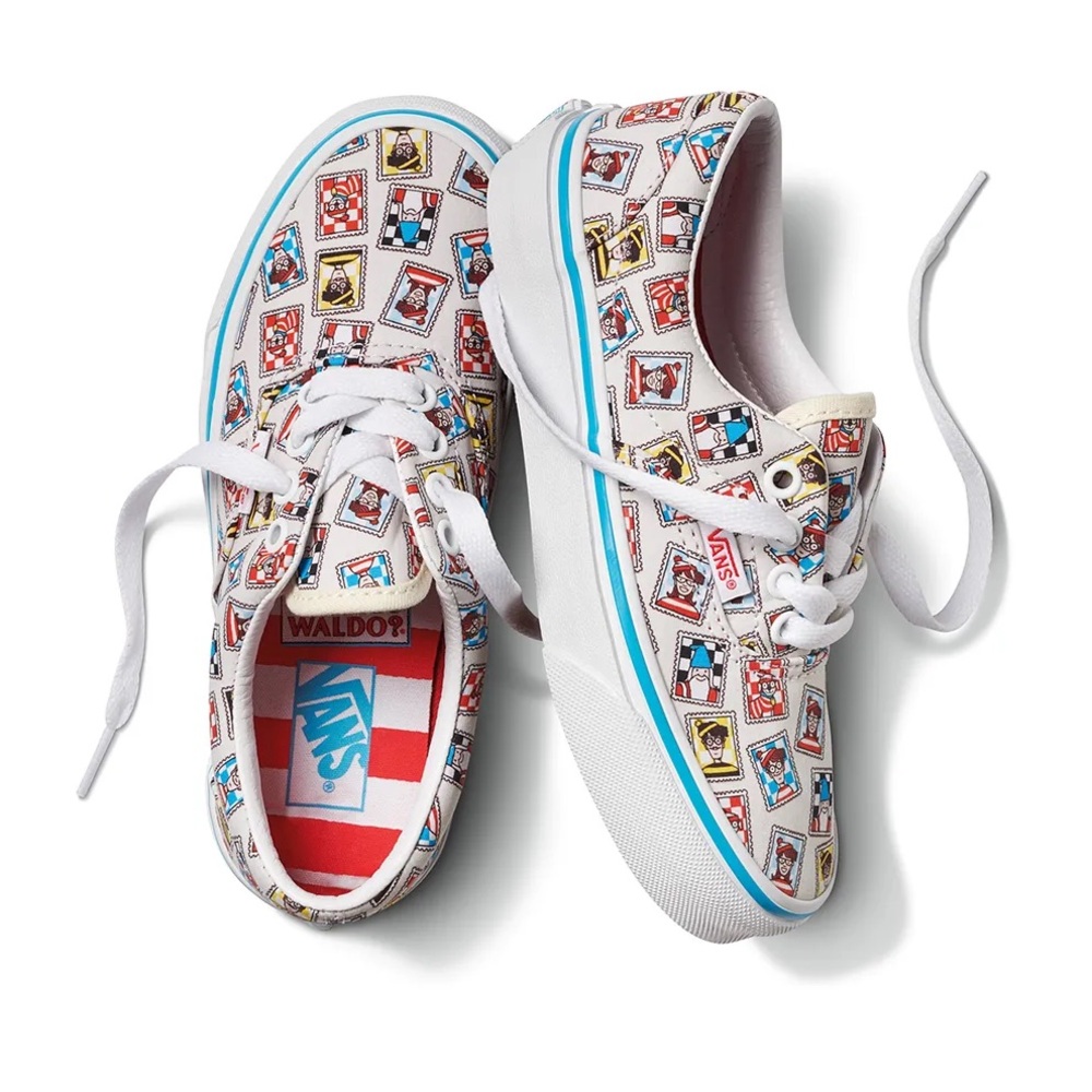 Vans x (Where’s Waldo?) Postage Toddler Size 6.5 Sneakers Shoes All Over Print